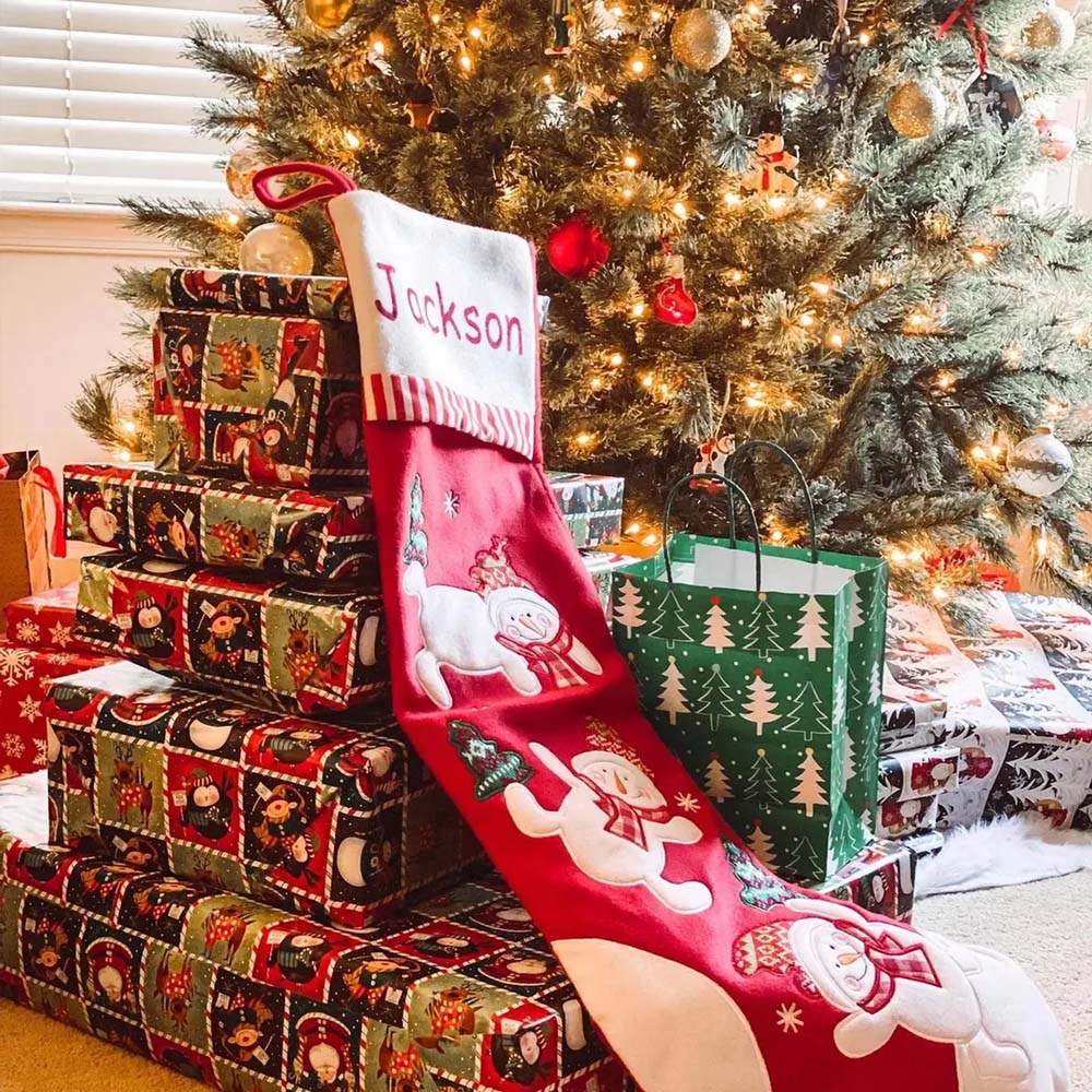 Custom Name Giant Tumbling Christmas Stocking, First Christmas Decor, Festival Fireplace Christmas Hanging Ornament, Christmas Gift for Family/Kids