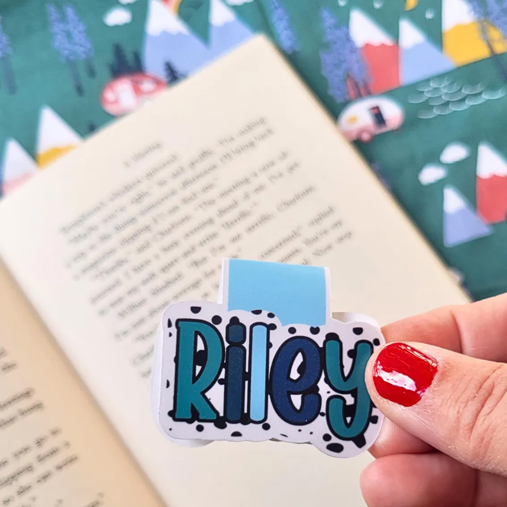Personalized Name Magnetic Bookmark(Set of 2pcs), Polka Dots Bookmark Clip, Book Accessory, Easter/Back to School Gift for Book Lovers/Readers/Kids