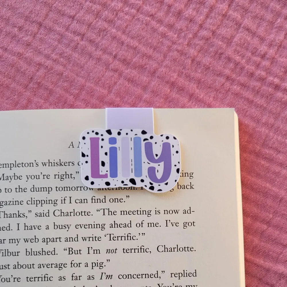 Personalized Name Magnetic Bookmark(Set of 2pcs), Polka Dots Bookmark Clip, Book Accessory, Easter/Back to School Gift for Book Lovers/Readers/Kids