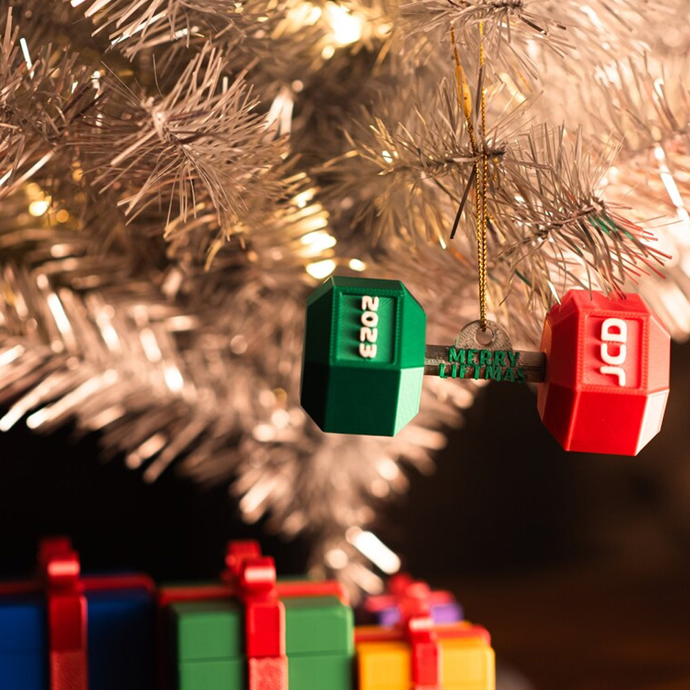 Custom Dumbbell Merry Liftmas Christmas Ornament, Weight Lifting Christmas Tree Hanging Decor, Christmas for Fitness Coach/Weightlifters/Powerlifters