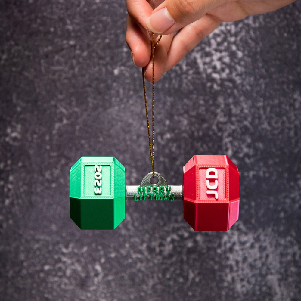 Custom Dumbbell Merry Liftmas Christmas Ornament, Weight Lifting Christmas Tree Hanging Decor, Christmas for Fitness Coach/Weightlifters/Powerlifters