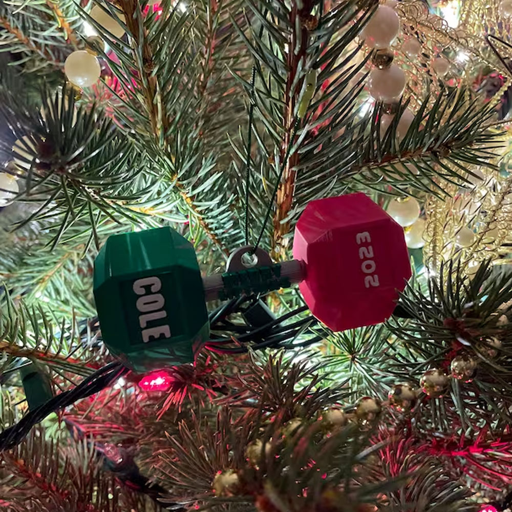 Custom Dumbbell Merry Liftmas Christmas Ornament, Weight Lifting Christmas Tree Hanging Decor, Christmas for Fitness Coach/Weightlifters/Powerlifters
