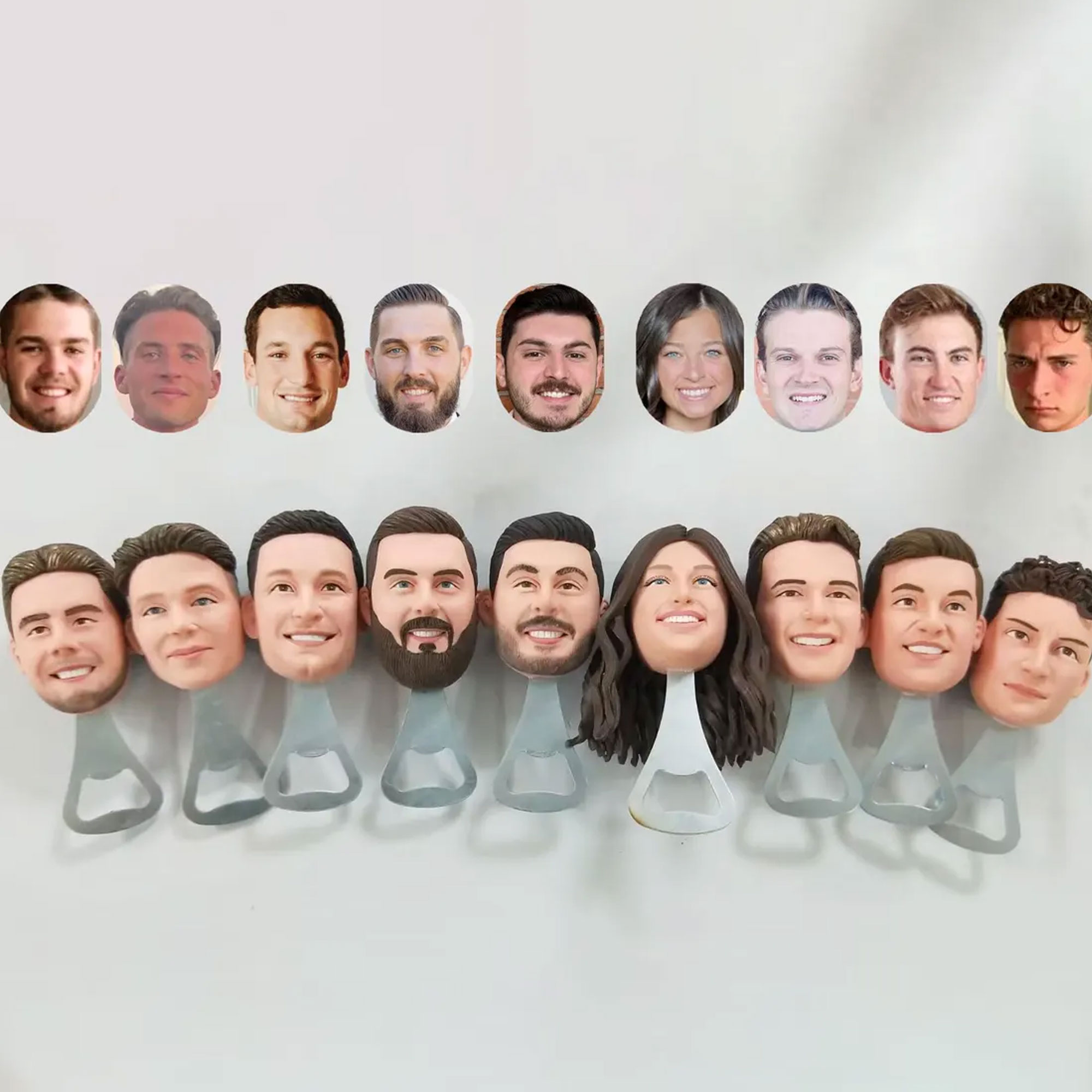 Custom Face Family Bobblehead Bottle Opener or Wine Stopper, Polymer Clay Portrait Bottle Opener, Bachelor Party Favor, Gift for Groomsmen/Best Man