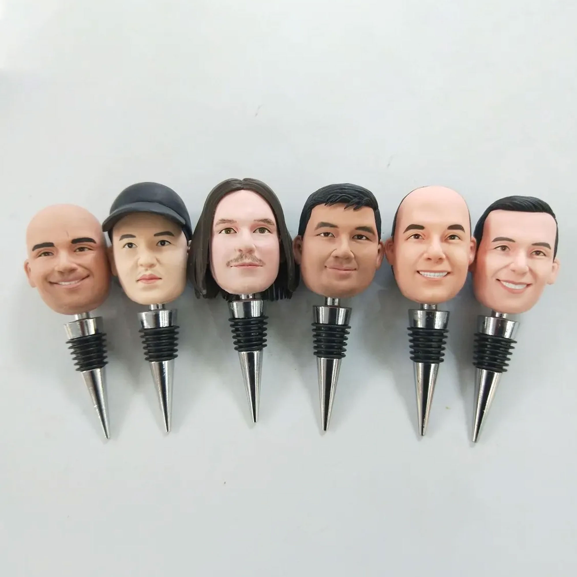 Custom Face Family Bobblehead Bottle Opener or Wine Stopper, Polymer Clay Portrait Bottle Opener, Bachelor Party Favor, Gift for Groomsmen/Best Man
