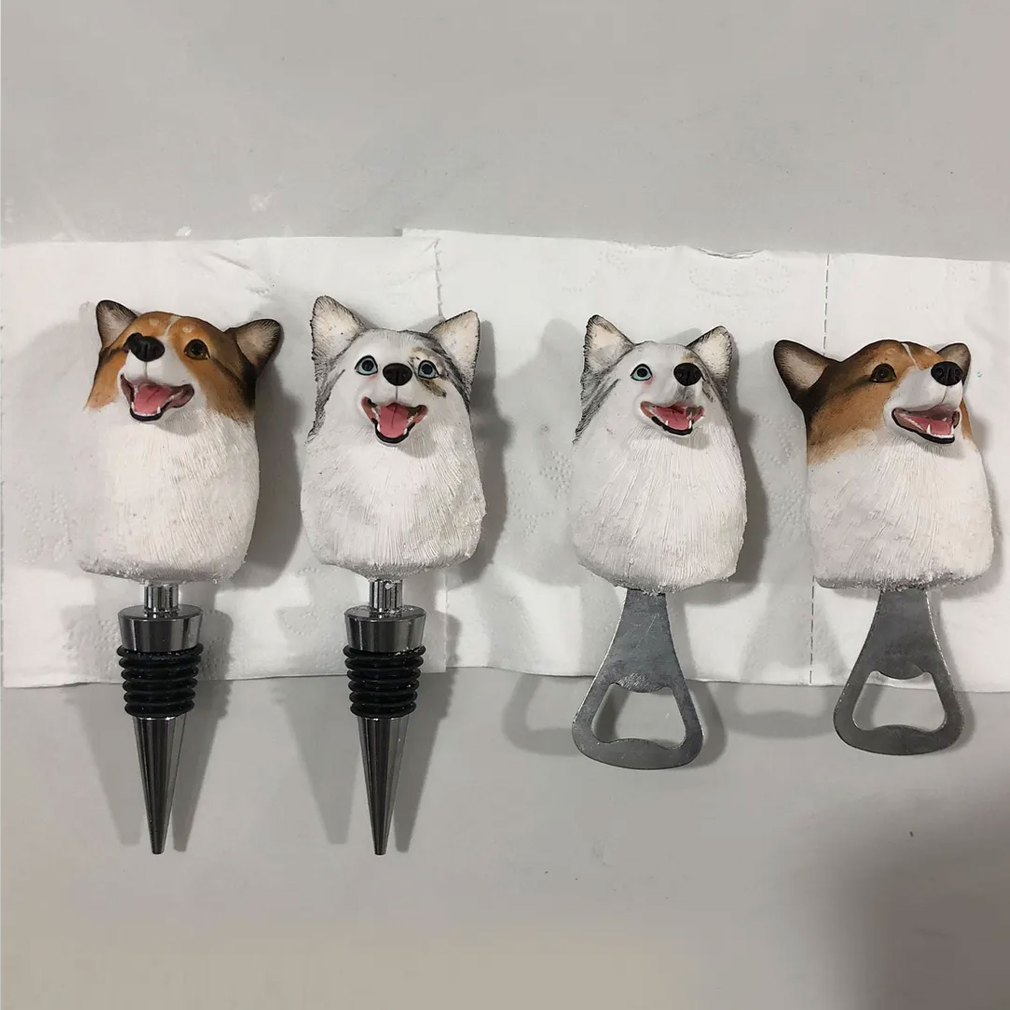 Custom Face Family Bobblehead Bottle Opener or Wine Stopper, Polymer Clay Portrait Bottle Opener, Bachelor Party Favor, Gift for Groomsmen/Best Man