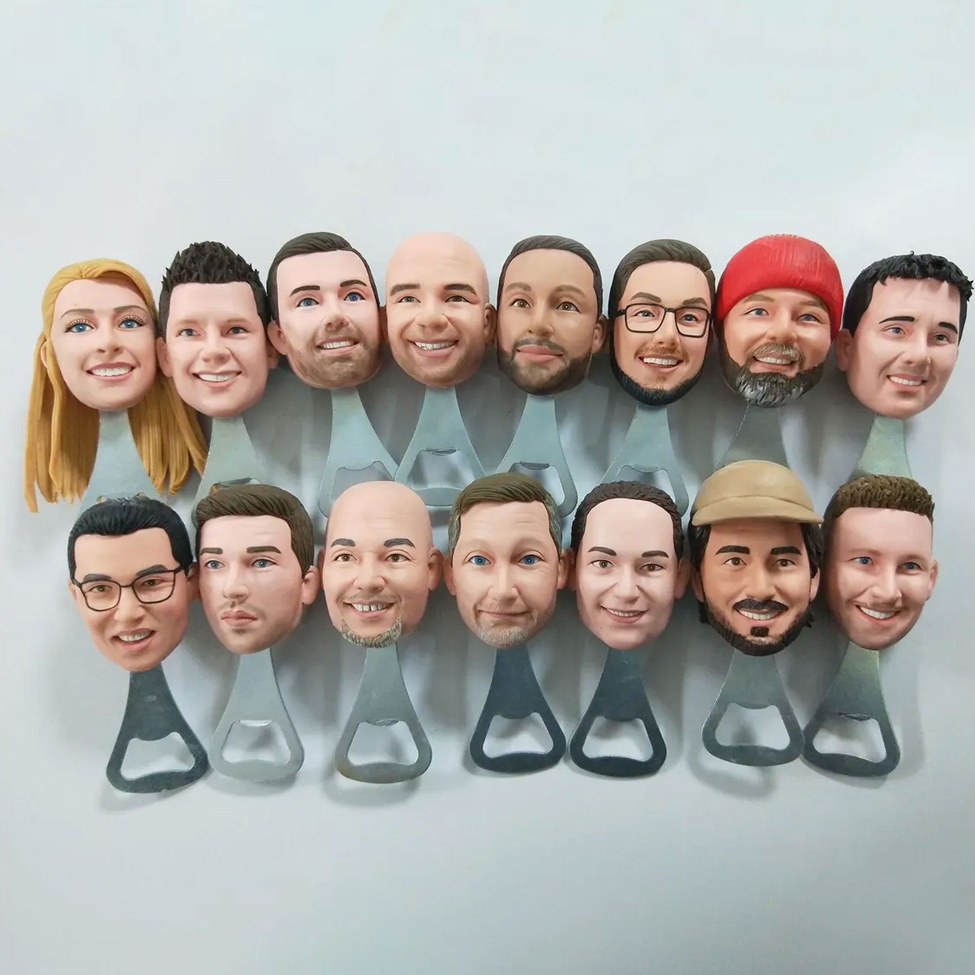 Custom Face Family Bobblehead Bottle Opener or Wine Stopper, Polymer Clay Portrait Bottle Opener, Bachelor Party Favor, Gift for Groomsmen/Best Man