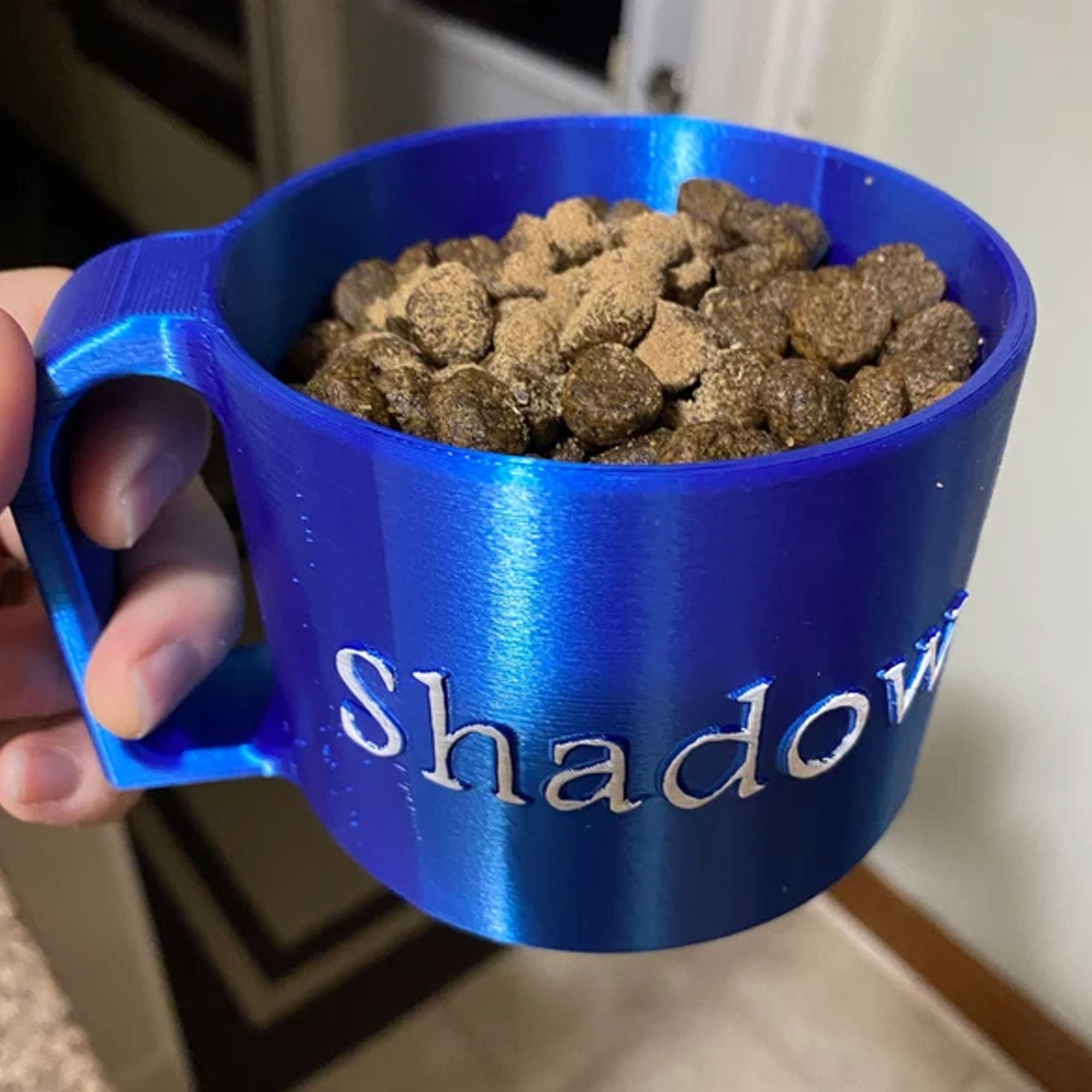 Personalized Size Pet Food Cup Scooper with Name, Colorful 3D Print Kibble Scooper Food Dispenser, Dog Measuring Cup, Gift for Pet Owners/Pet Lovers