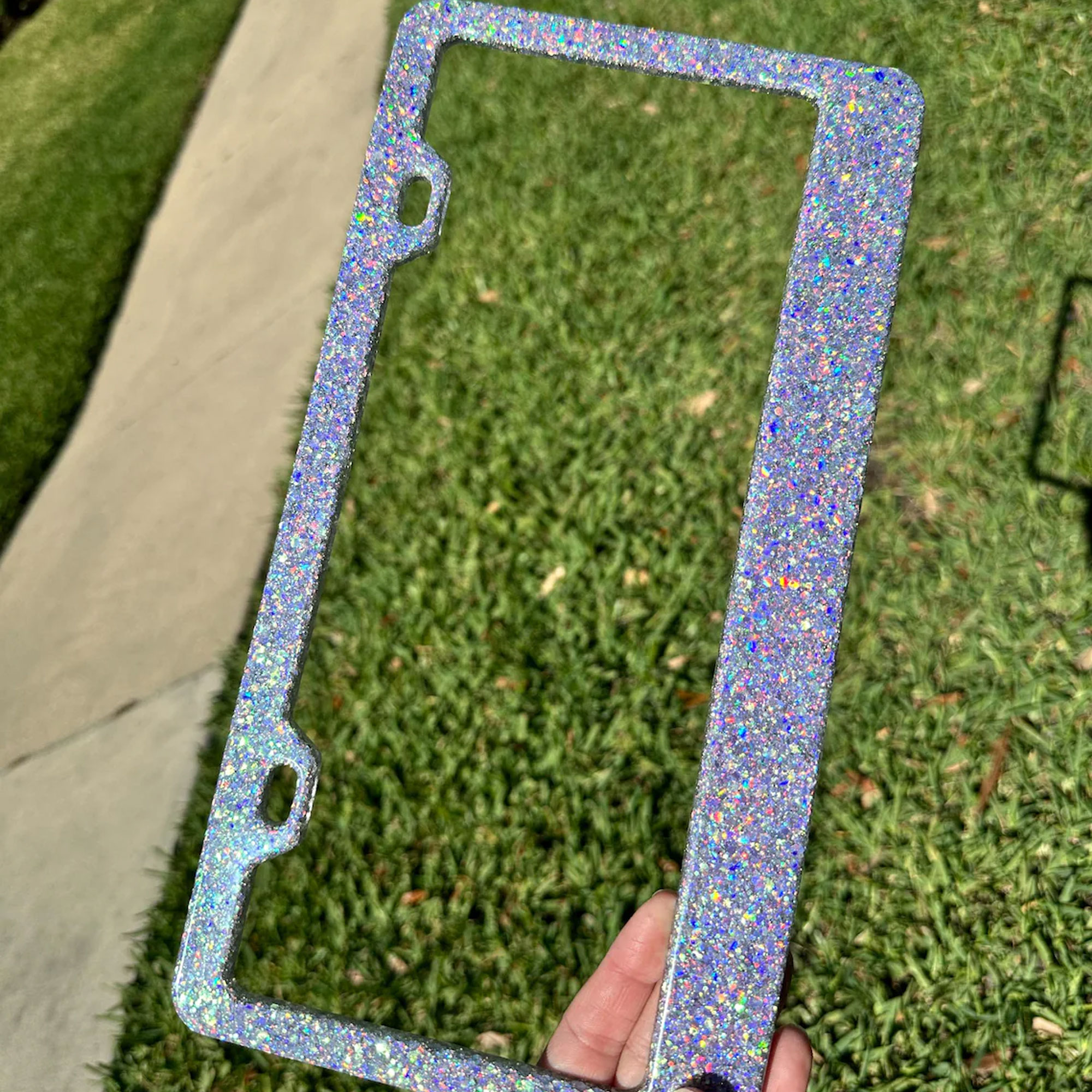 Personalized Glitter License Plate Frame, Colorful Custom Text Car Frame, Sparkle Car Decor, Car Accessory, Gift for Drivers/Car Owners/Friends