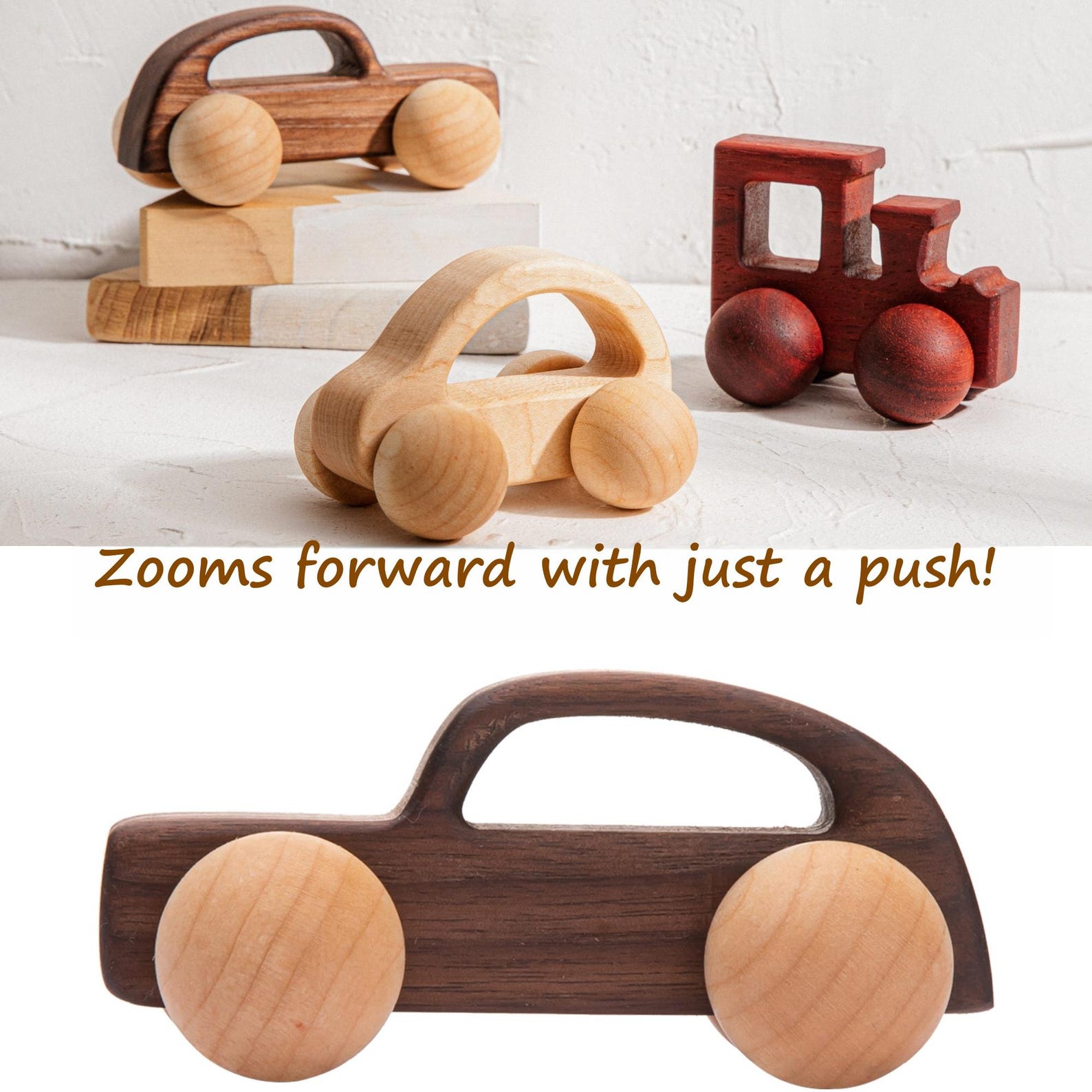 Wooden Toy Car for Toddlers, Vehicles for Kids Gift, Baby Decor, Christmas Gift for Little Car Lovers, Nursery for New Mom/Dad/Grandson/Granddaughter