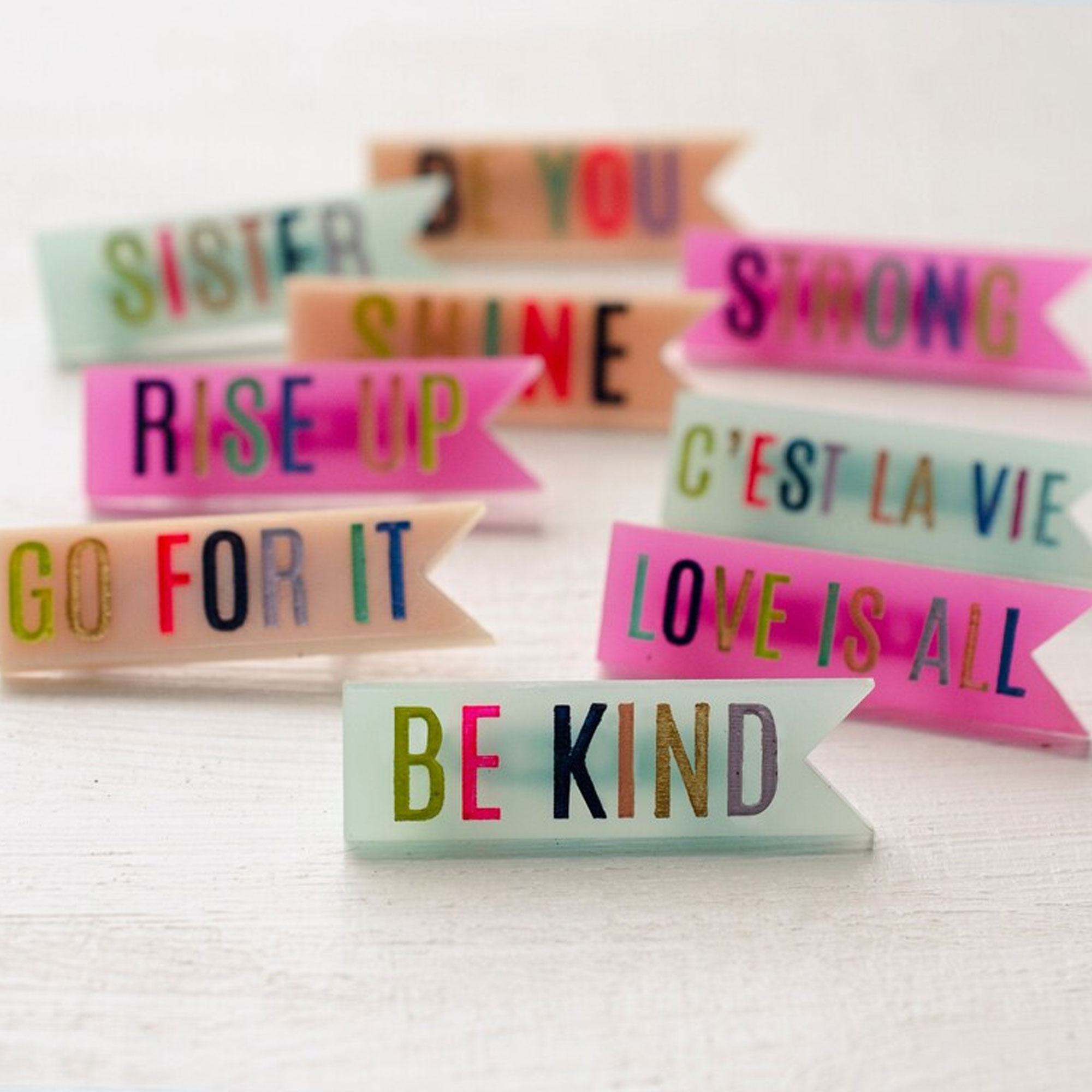 Personalized Name Pin, Custom Acrylic Colorful Brooch with Inspirational Quote, Motivational Lapel Pin, Bag Accessory, Gift for Her/Friends/Kids