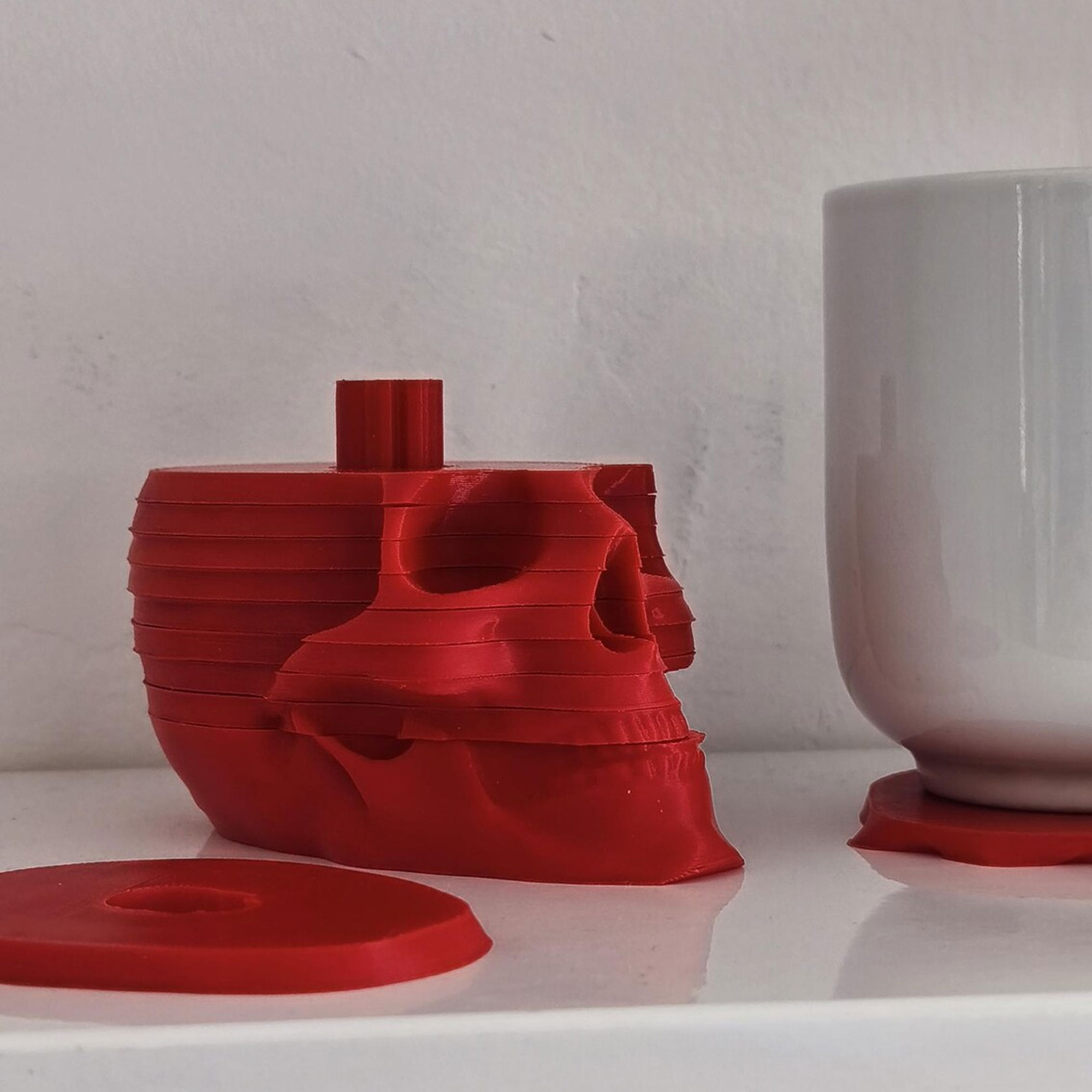 Horror Skull Coaster Set, 3D Printed Colorful Spooky Drink Coasters, Home Decor, Birthday/Housewarming/Halloween Gift for Gothic Lovers/Women