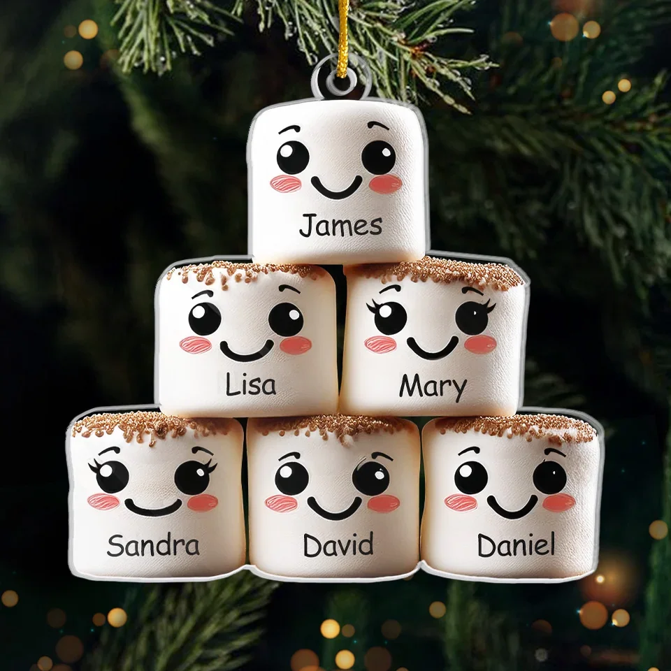 It's A Marshmallow World In The Winter - Family Personalized Custom Ornament - Acrylic Custom Shaped - Christmas Gift For Family Members