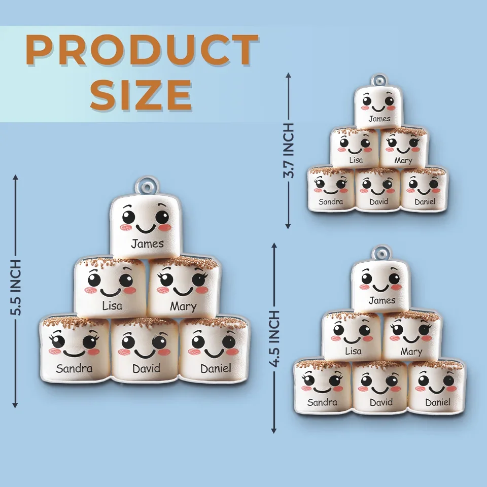 It's A Marshmallow World In The Winter - Family Personalized Custom Ornament - Acrylic Custom Shaped - Christmas Gift For Family Members