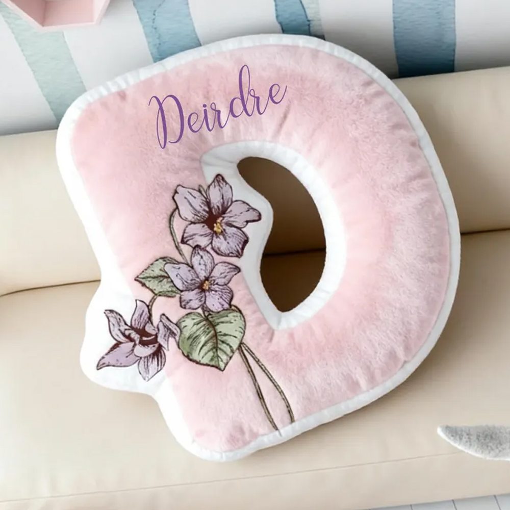 Personalized Name Birth Flower Alphabet Pillow, Custom Plush Floral 3D Letter Pillow, Home Decor, Birthday/Housewarming Gift for Her/Mom/Grandma