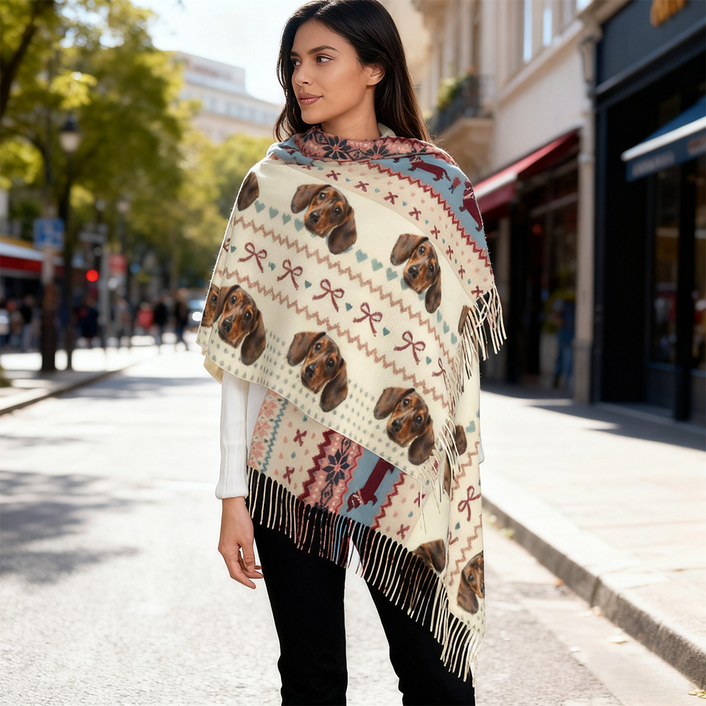 🐶Free Personalization🐶 Custom Scarves with Dachshund Prints and Dog Photos Are Great Christmas Gifts for Pet Owners