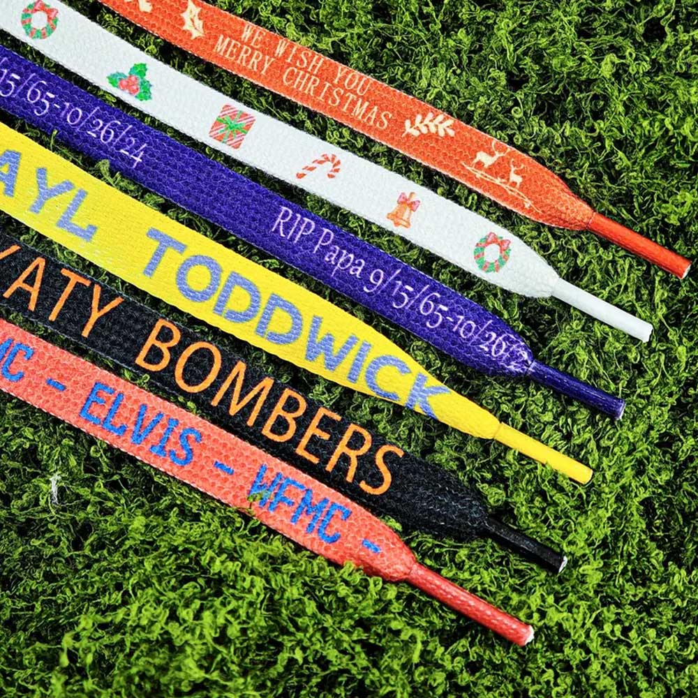 Personalized Photo/Name/Text Shoelaces, Colorful Handmade Shoe Laces for Canvas Shoe, Marathon Decor, Birthday Gift for Family/Sports Lovers/Runners