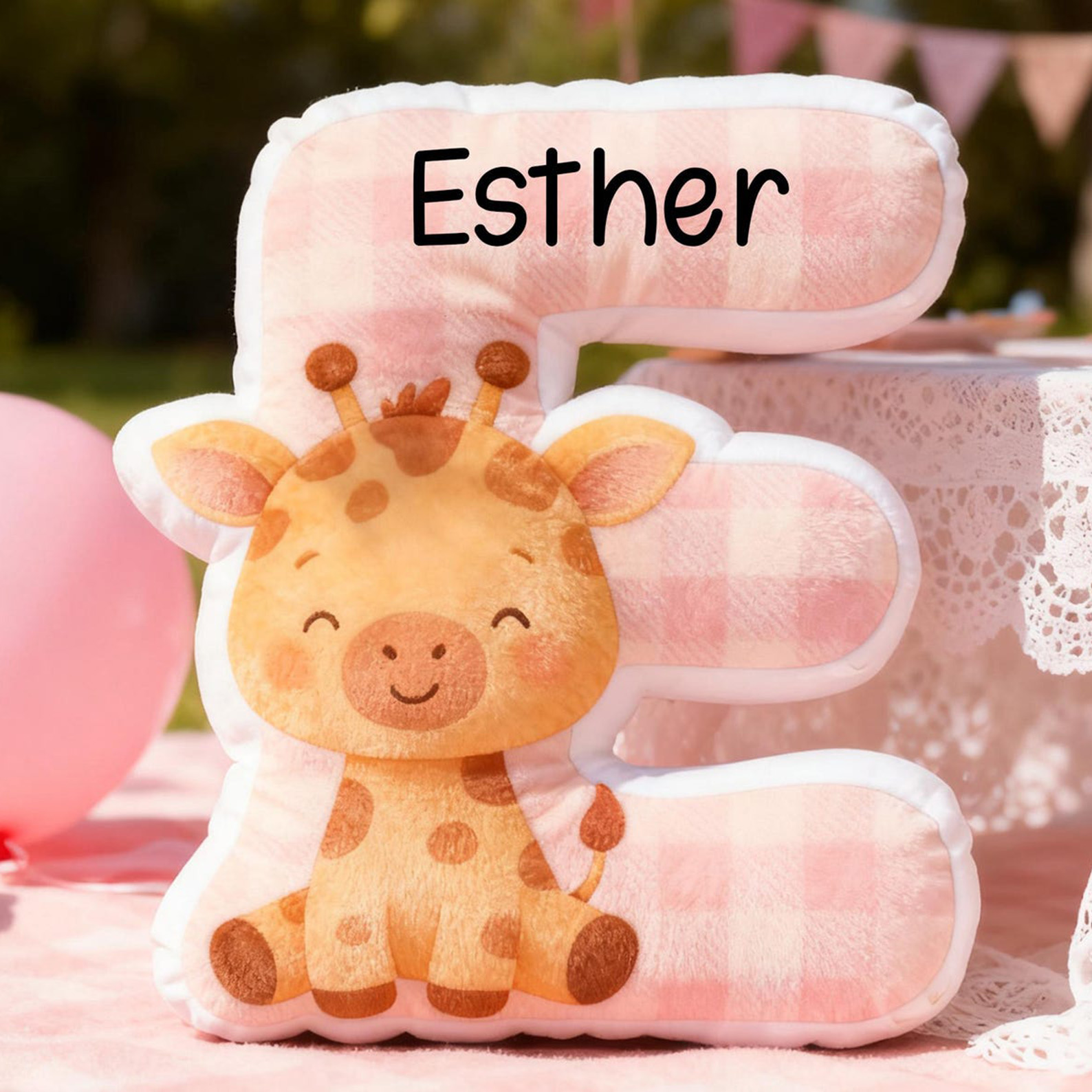 Personalized Baby's Name Animal Letter Pillow, Plush Stuffed 3D Alphabet Pillow, Nursery Decor, Baby Shower/Birthday Gift for Newborns/Boys/Girls