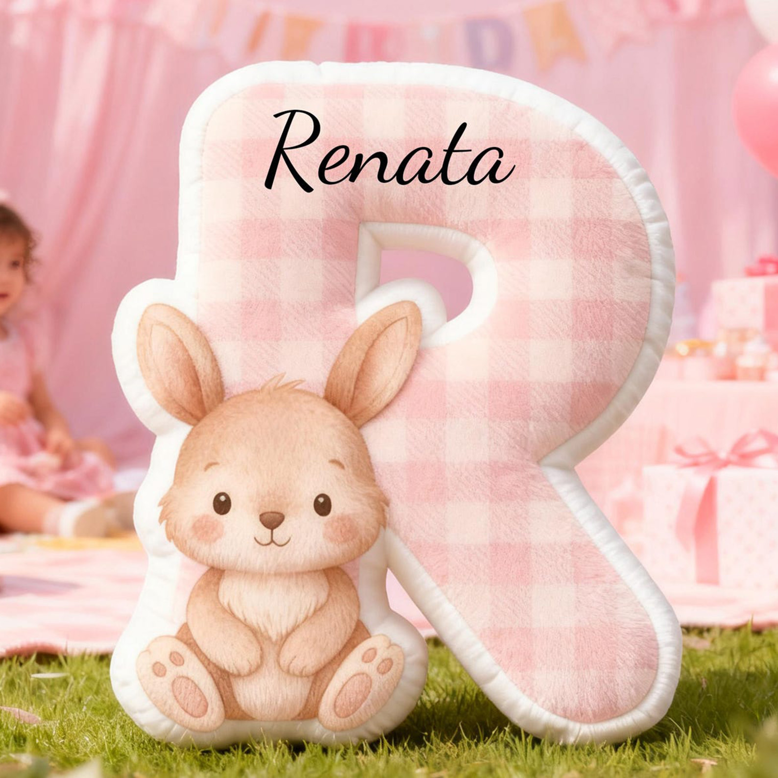 Personalized Baby's Name Animal Letter Pillow, Plush Stuffed 3D Alphabet Pillow, Nursery Decor, Baby Shower/Birthday Gift for Newborns/Boys/Girls