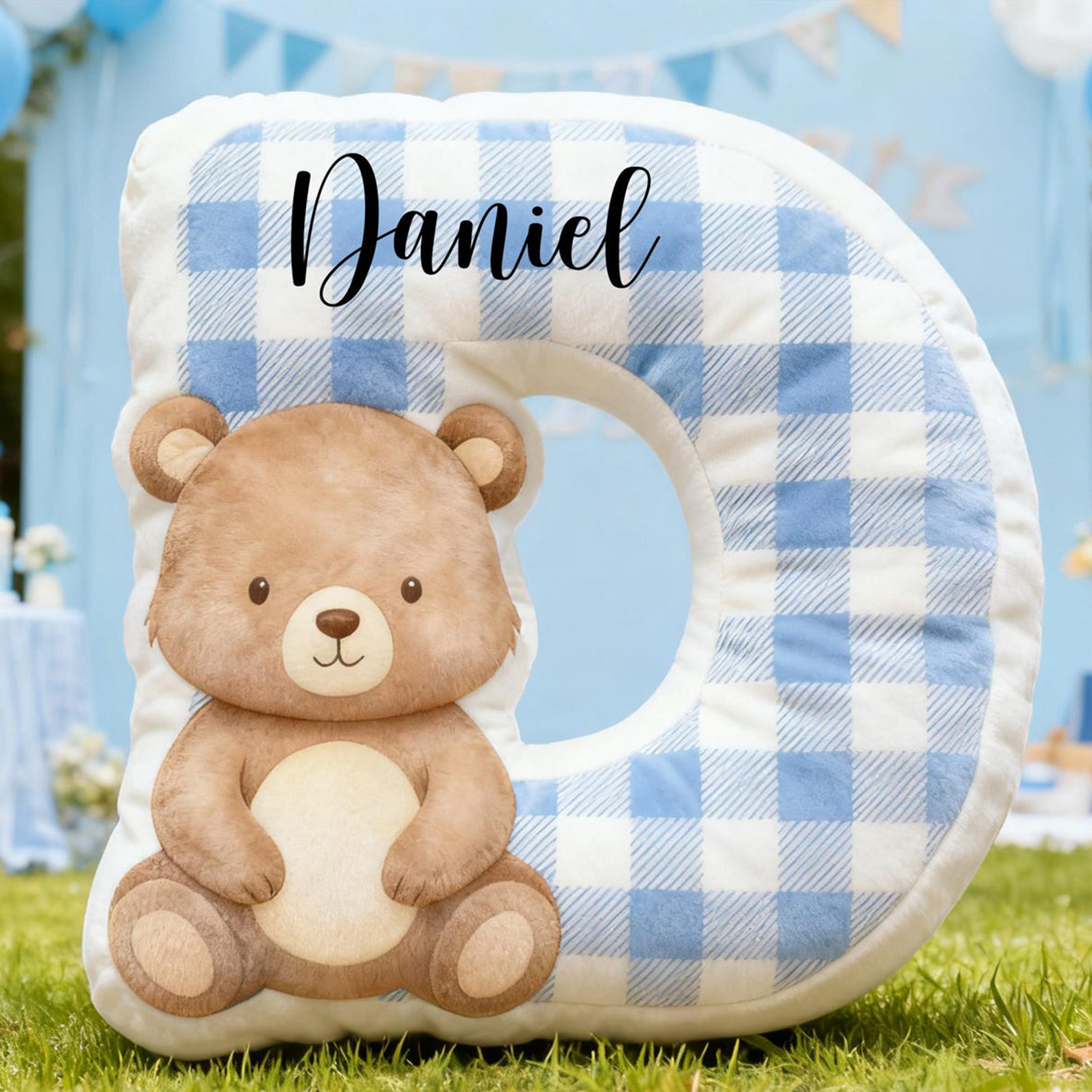 Personalized Baby's Name Animal Letter Pillow, Plush Stuffed 3D Alphabet Pillow, Nursery Decor, Baby Shower/Birthday Gift for Newborns/Boys/Girls