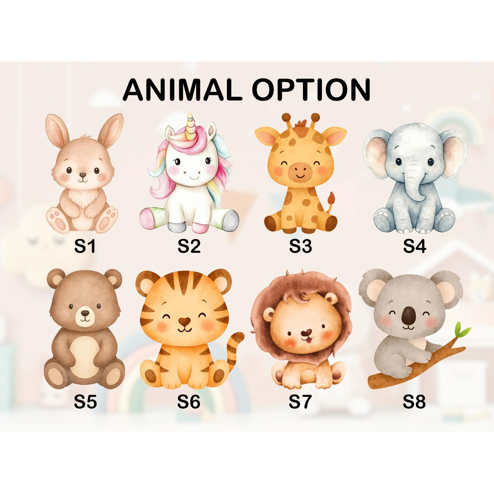 Personalized Baby's Name Animal Letter Pillow, Plush Stuffed 3D Alphabet Pillow, Nursery Decor, Baby Shower/Birthday Gift for Newborns/Boys/Girls