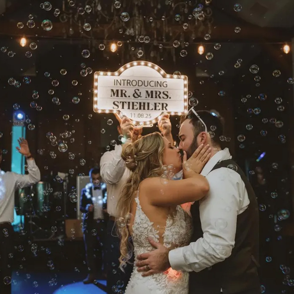 Personalized LED Marquee Sign with Name, Light-Up Entrance Reception Sign, Party Booth Prop, Wedding/Engagement/Bachelorette Gift for Newlyweds/Couple