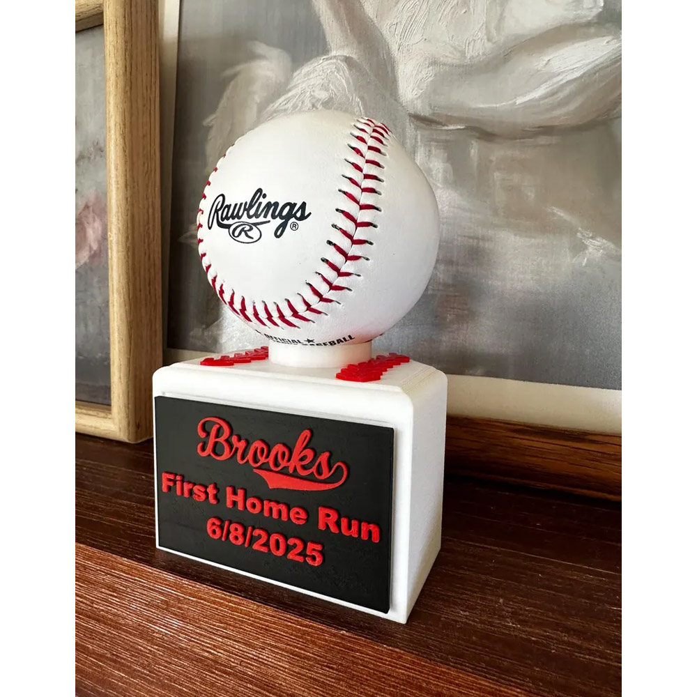 Custom Baseball/Softball Display Stand with Name, Sport Milestone Holder, Victories Keepsake, Home Decor, Gift for Baseball & Softball Players/Coaches