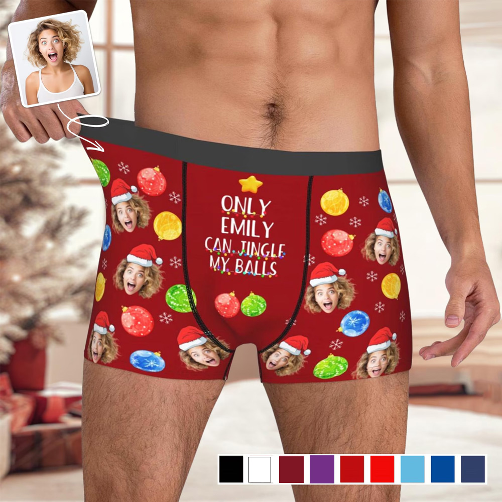 Personalized Photo & Name Men's Underwear, Custom Funny Face Boxers Briefs, Valentine's Day/Anniversary/Birthday Gift for Husband/Boyfriend/Him