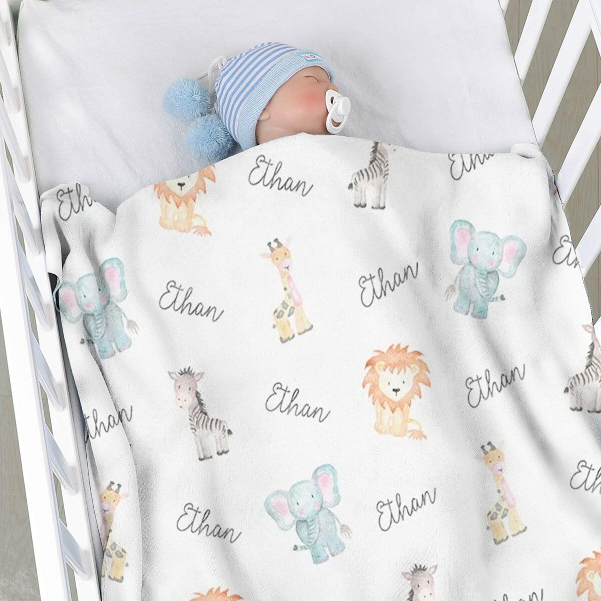 🐘🦁🦒Personalized Name with Cartoon Animal Pattern Gifts for Kids