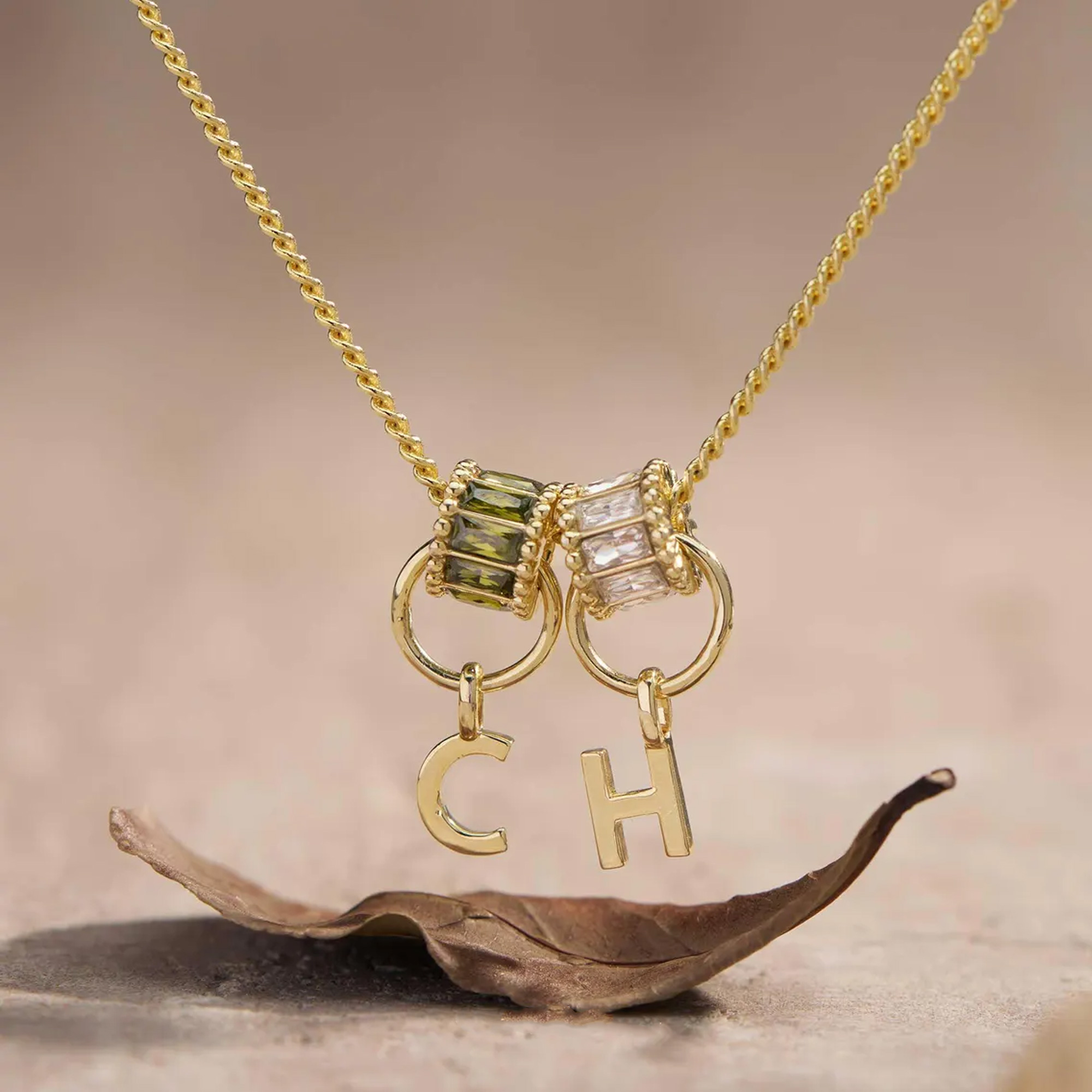 Custom 1-10 Initial & Birthstone Pendant Necklace, Dainty Necklace with Letter Charm, Valentine's Day/Anniversary/Birthday Gift for Mom/Family/Her