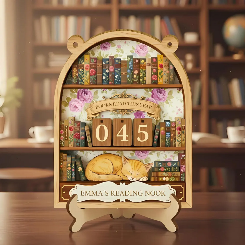 Personalized Name Books Read This Year Counter Sign, Wooden Books Read Tracker, TBR, Bookshelf Decor, Club Exchange Gift, Gift for Book Lovers/Readers