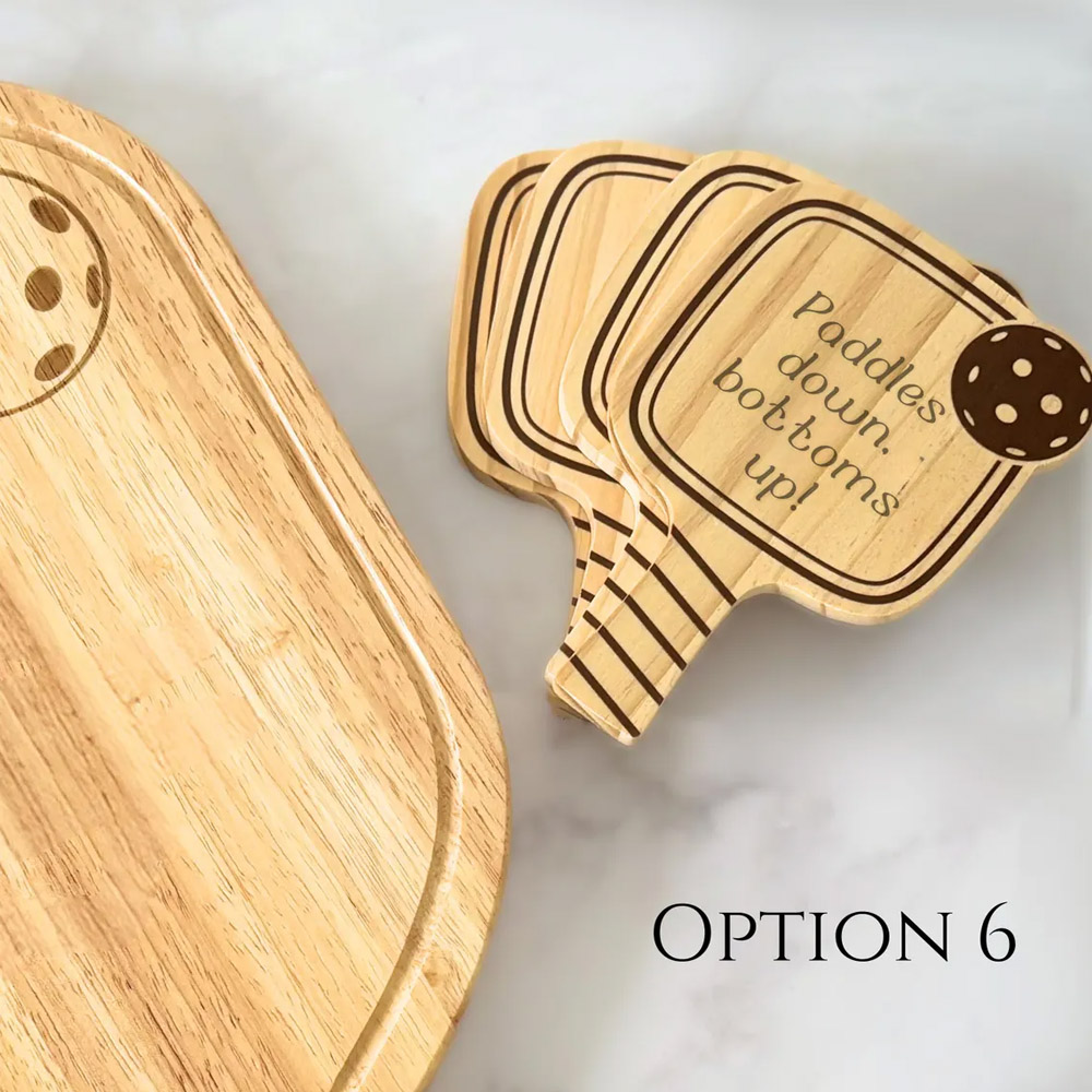 Personalized Engraved Name Pickleball Coaster Set, Wooden Insulated Coasters, Kitchen Supplies, Housewarming Gift for Pickleball Lovers/Players/Women