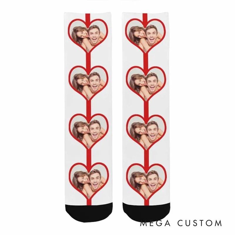 ❤️Personalized Couple Socks Anniversary Socks for Boyfriend Girlfriend Wife Husband Valentine's Day Gift