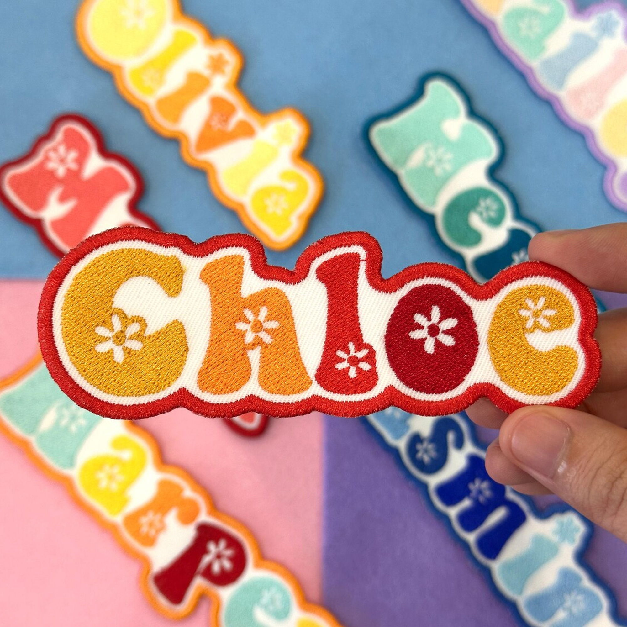 Personalized Embroidered Name Patch, Iron-On/Sew-On/Hook & Loop Uniform Patch, Colorful DIY Clothing Decor, Birthday/Memorial Gift for Teammates