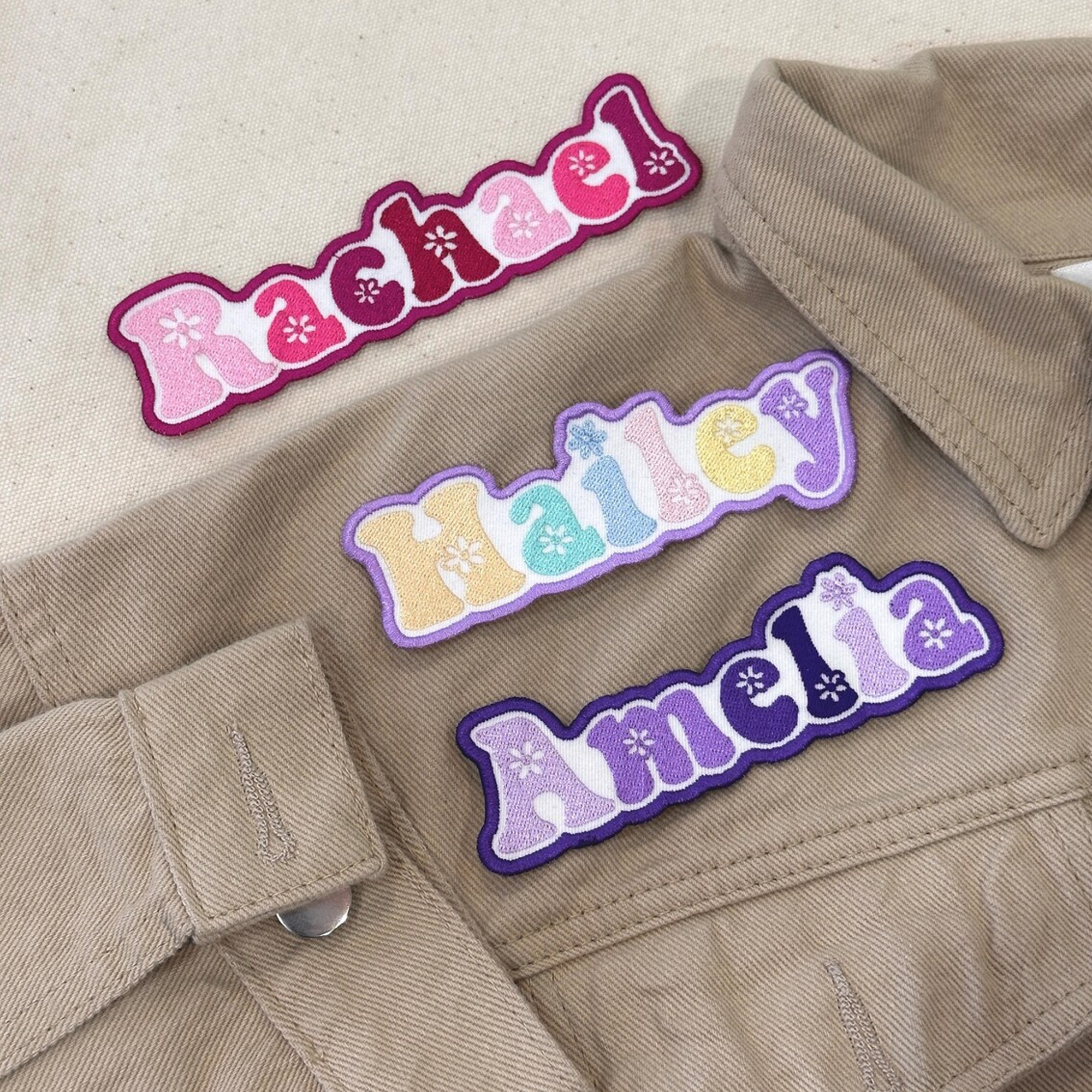 Personalized Embroidered Name Patch, Iron-On/Sew-On/Hook & Loop Uniform Patch, Colorful DIY Clothing Decor, Birthday/Memorial Gift for Teammates