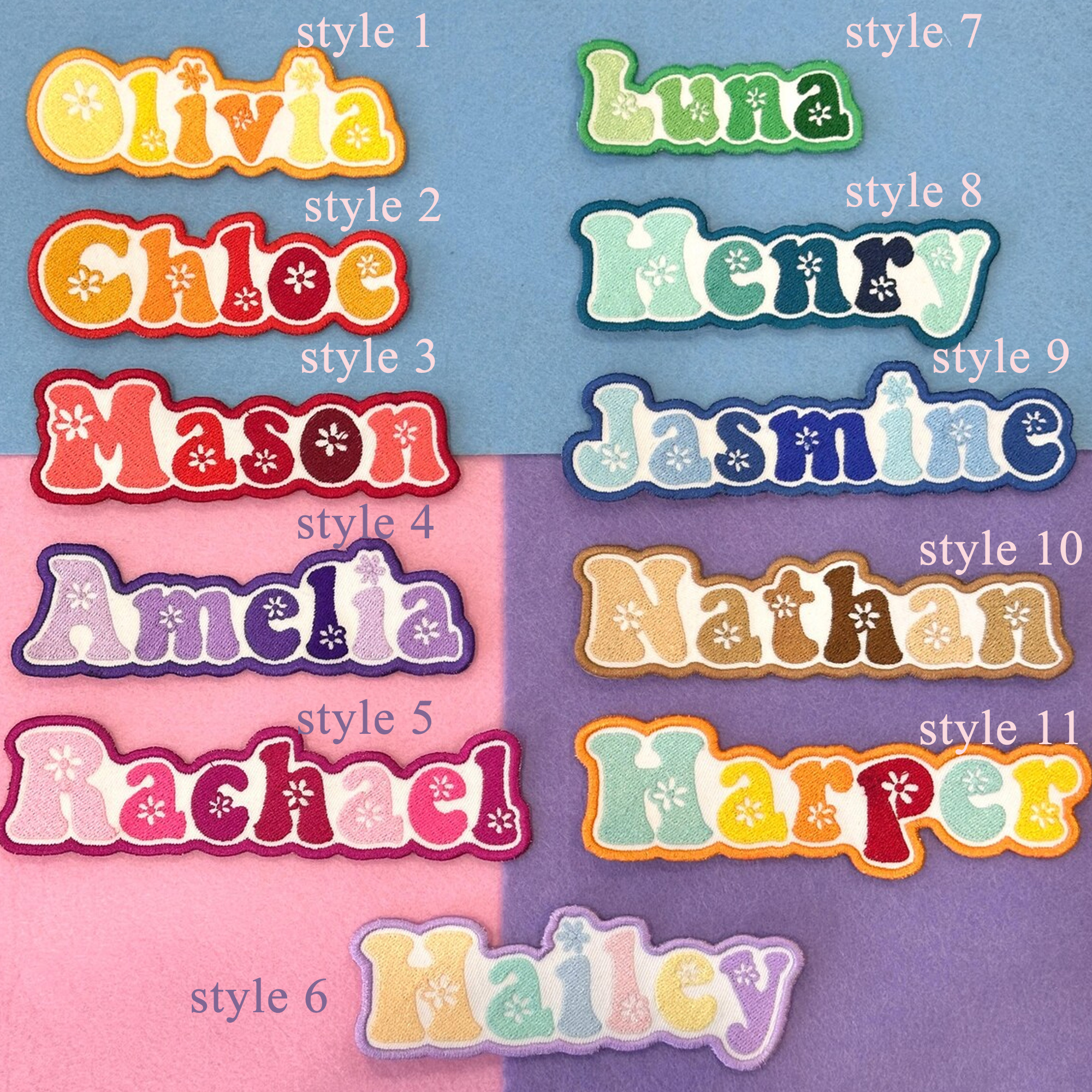 Personalized Embroidered Name Patch, Iron-On/Sew-On/Hook & Loop Uniform Patch, Colorful DIY Clothing Decor, Birthday/Memorial Gift for Teammates