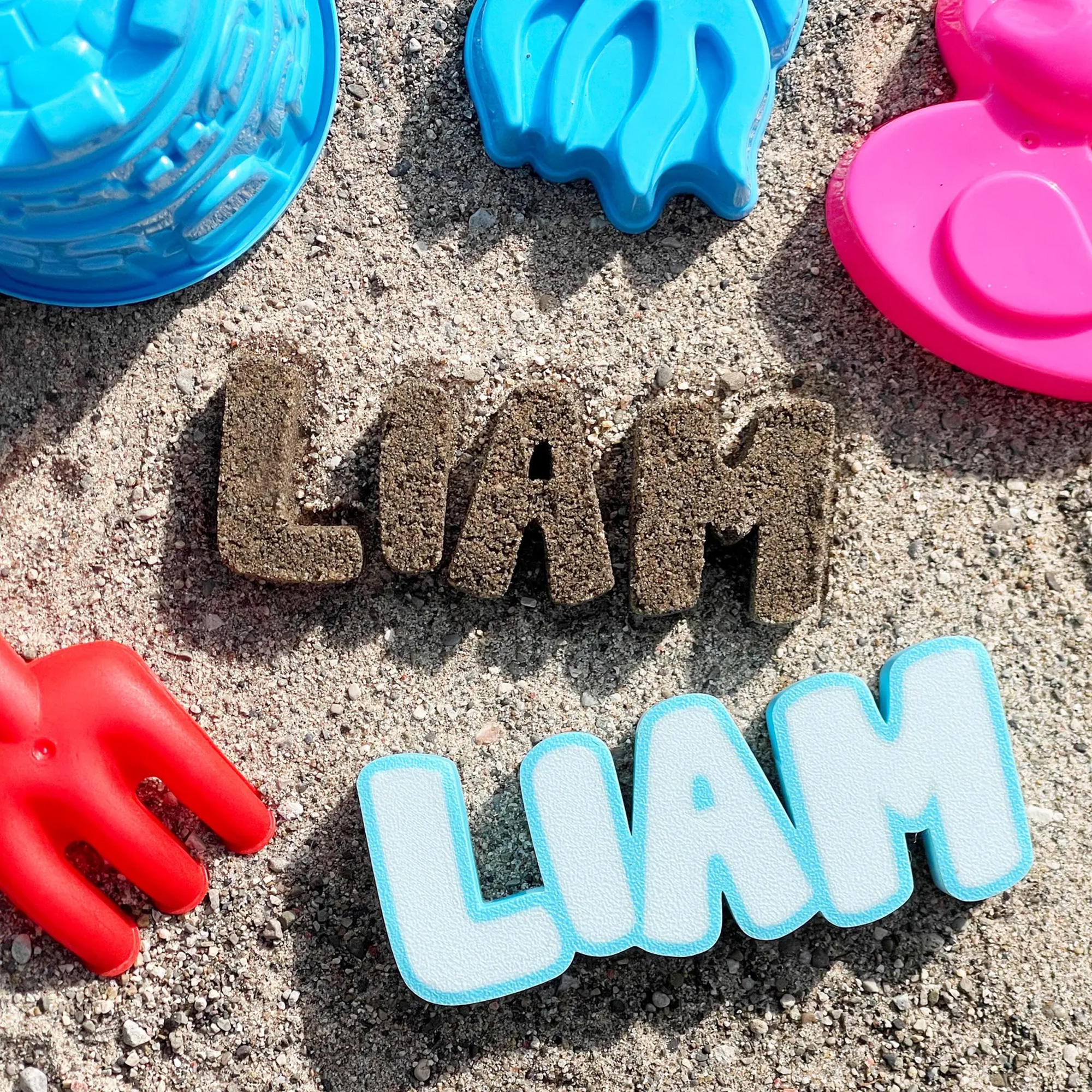 Personalized Name 3D Printed Sand Mold, Letter Beach Toy, DIY Sandbox Stamp, Summer Vacation Nameplate, Party Favor, Birthday Gift for Kids/Friends
