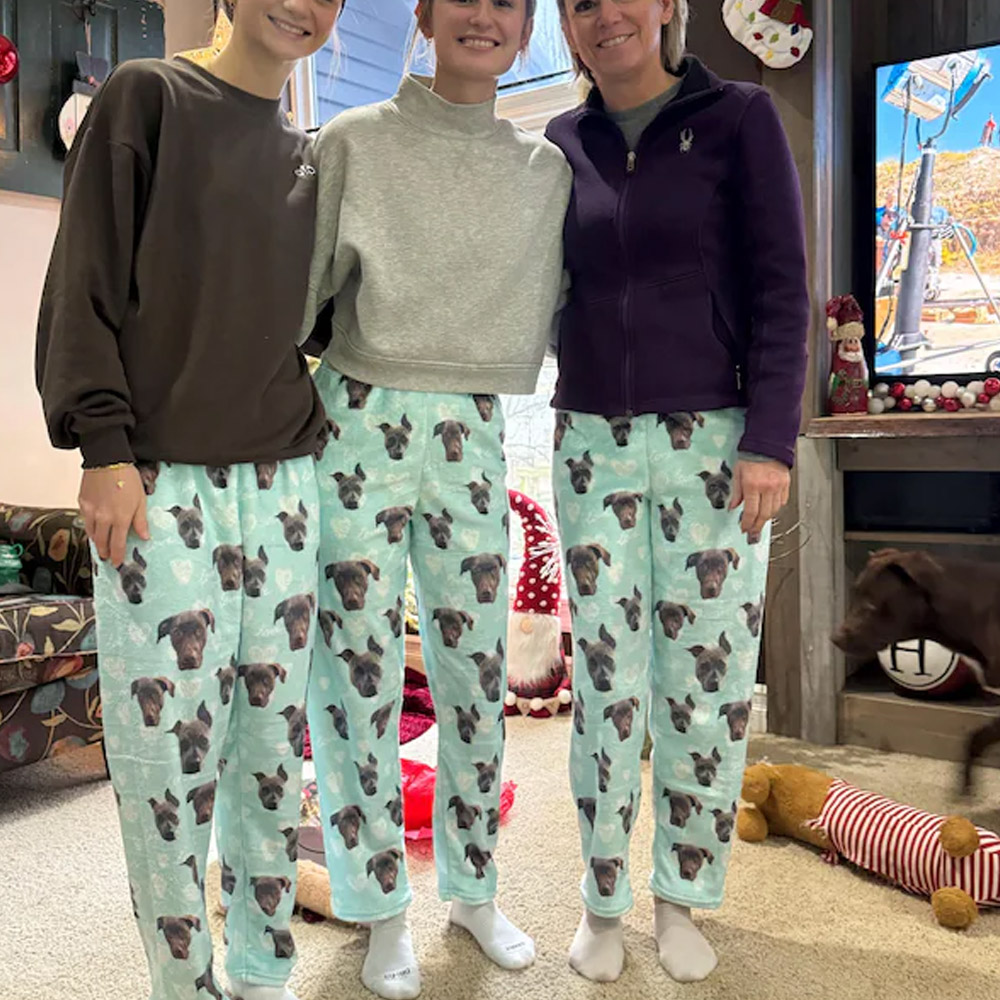 Personalized 1-5 Portraits Pajama Pants, Fleece Face Photos Lounge Pants, Anniversary/Valentine's Day/Birthday Gift for Pet Lovers/Family/Couple