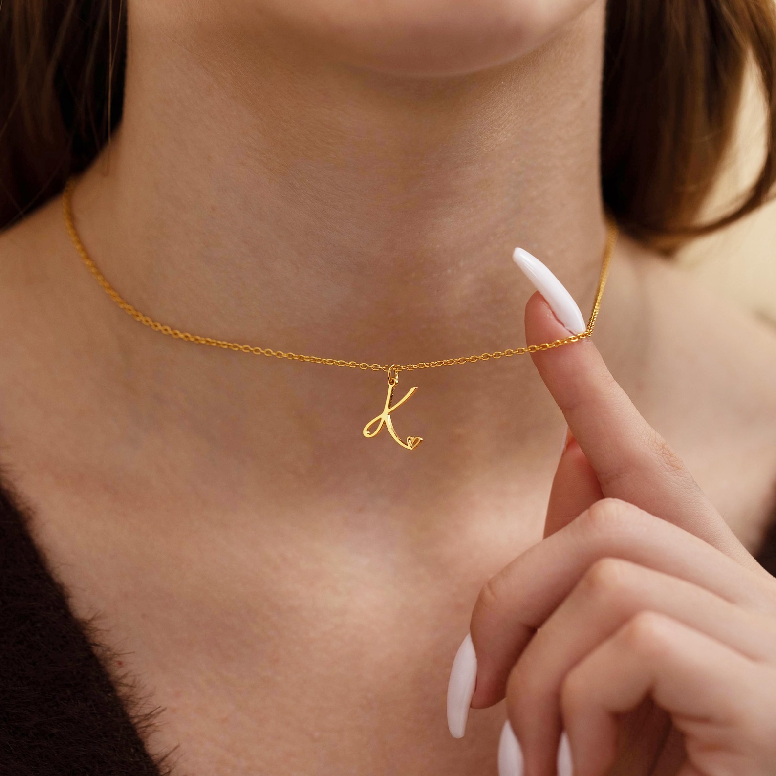 Personalised Alphabet Necklace, Minimalist Sterling Silver 925 Single Letter Pendant Necklace, Valentine's Day/Mother's Day Gift for Her/Wife/Mom