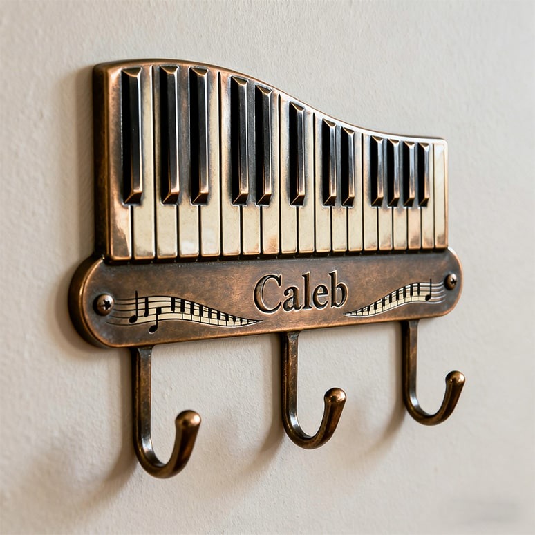 Personalized Piano Keyboard Themed Metal Hook