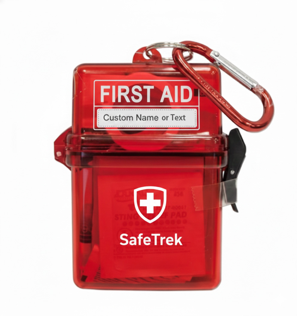 Custom Name First Aid Kit - Personalized Waterproof Hard Case Emergency Box for Sports, Travel & Outdoors - Sideline Safety Gear with Carabiner