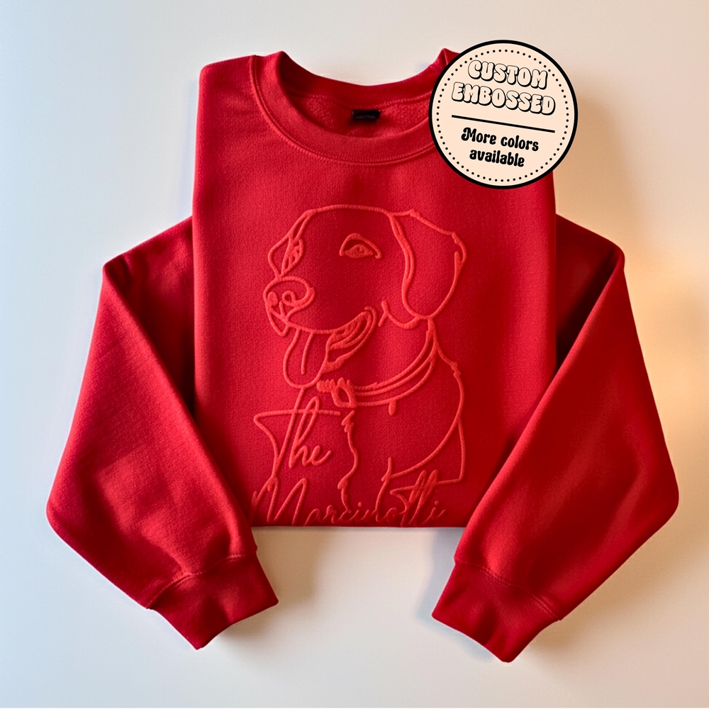 Personalized Line Art Pet Portrait Sweatshirt/Hoodie with Name, Unisex Cat/Dog Portrait Puff Vinyl Crewneck Shirt, Gift for Dog Mom/Pet Lovers/Owners