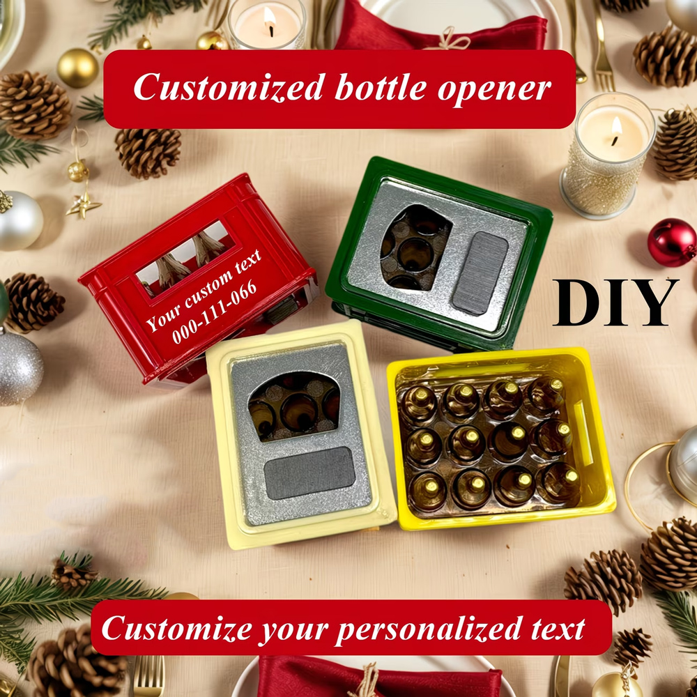 🎁 Custom Fun Shaped Bottle Openers, Beer Frame Bottle Opener, Customizable with Shop Name, Contact Number, Themed Events, Christmas Parties, Weddings, Suitable for Bars