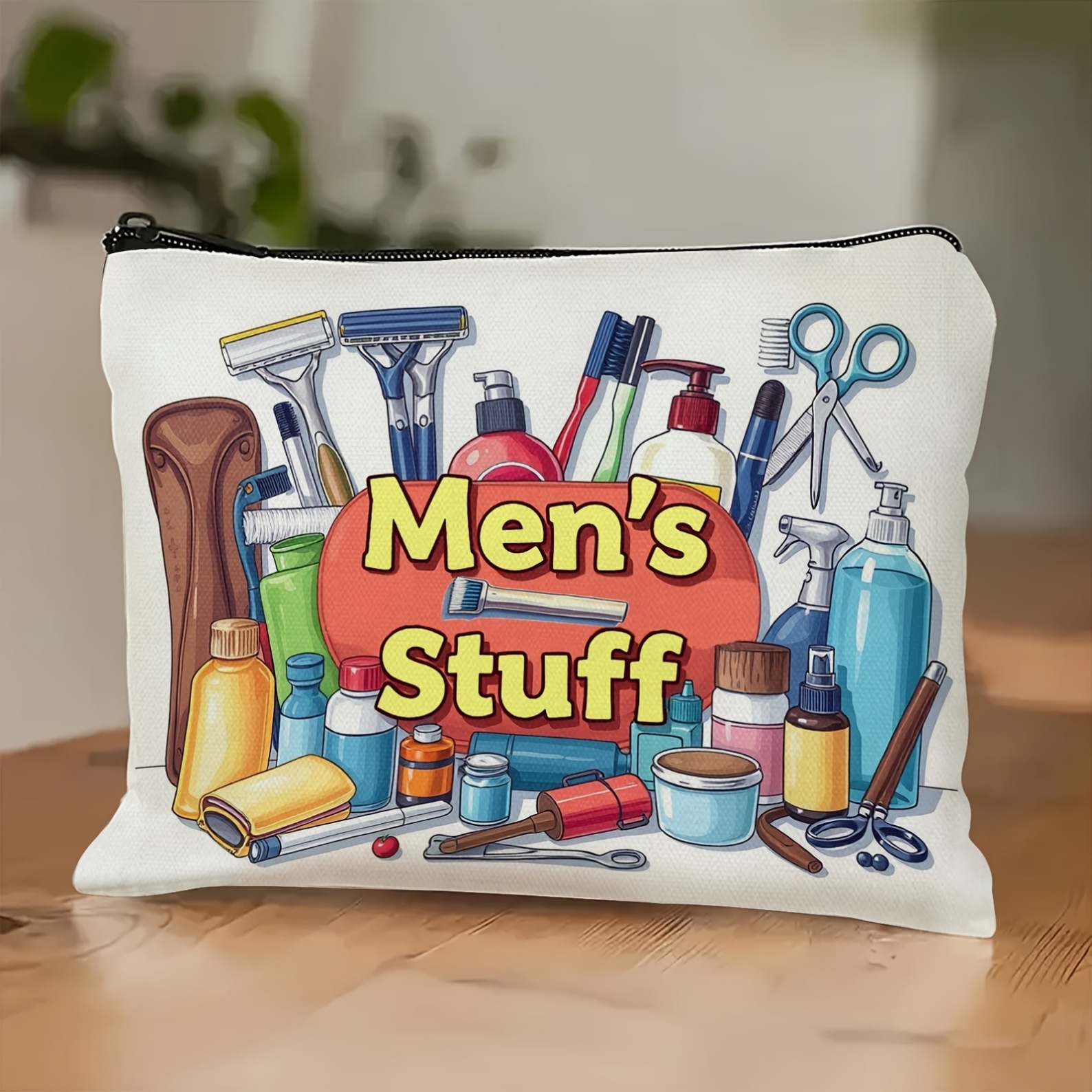 Personalized Name Men's Stuff Cosmetic Bag, Large Capacity Waterproof Travel Toiletry Bag, Grooming Kit Organizer, Birthday Gift for Dad/Husband/Him