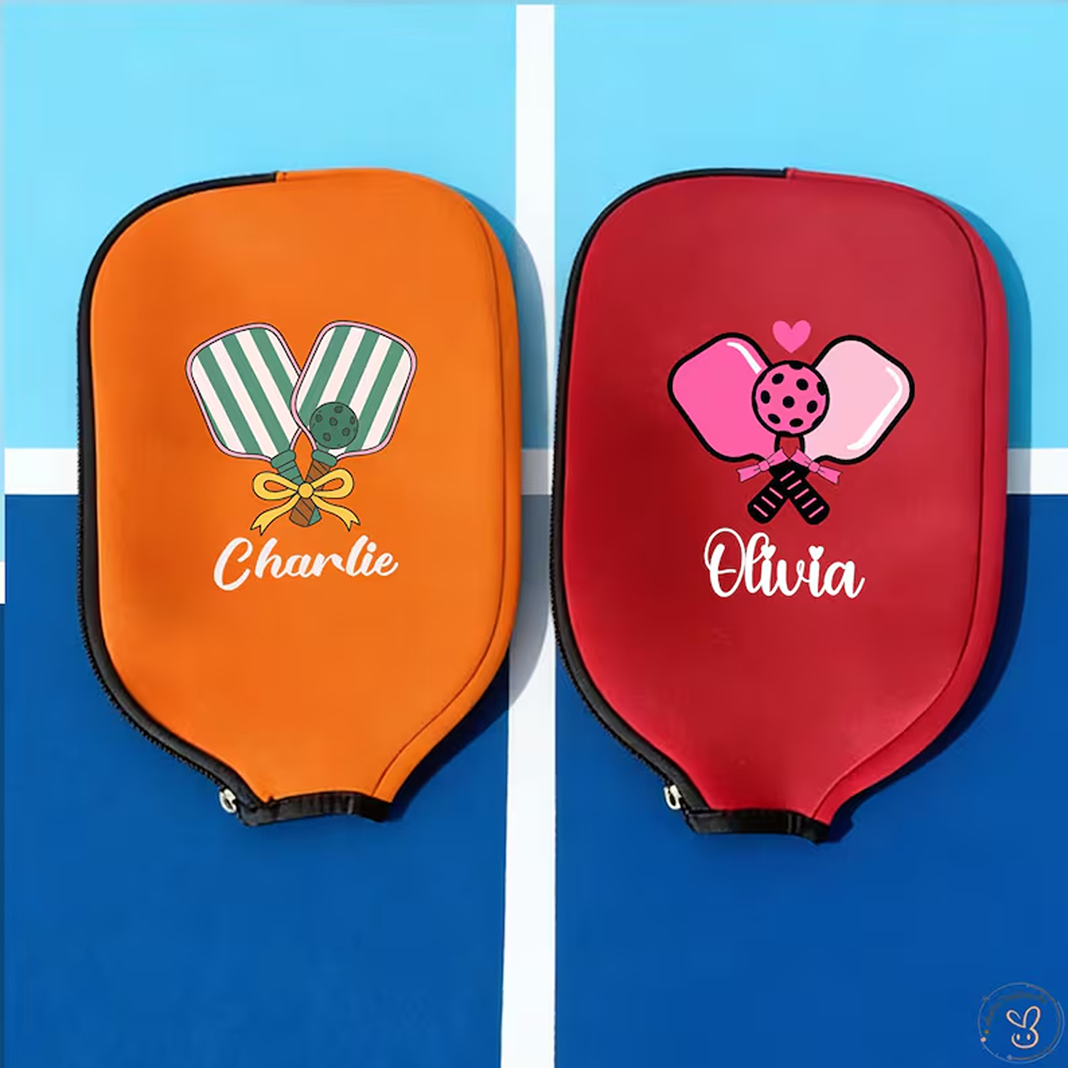 Personalized Name Pickleball Paddle Cover, Pickleball Racket Case with Zipper, Protective Pickleball Sleeve, Gift for Pickleball Lovers/Players/Her