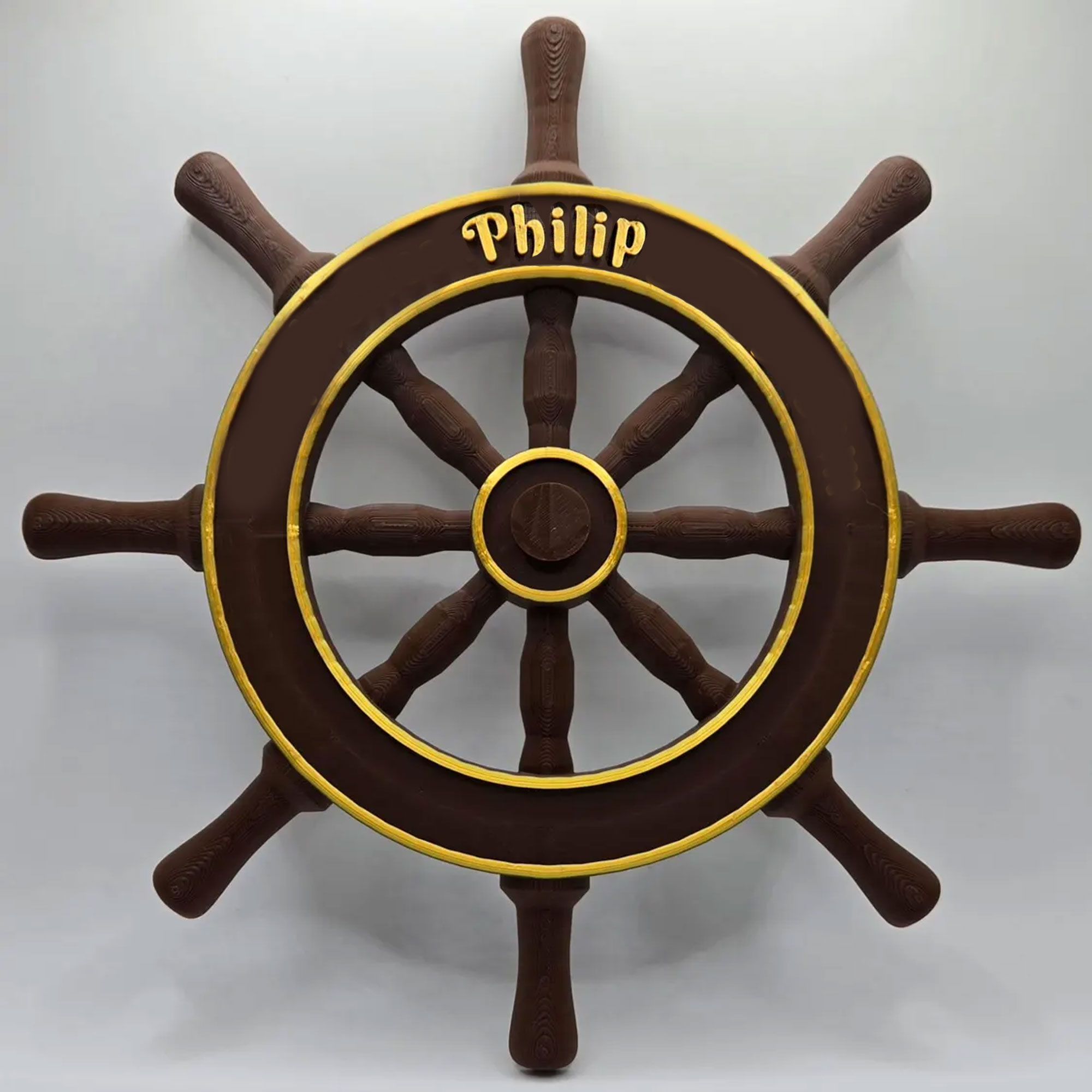 Custom Spinning Nautical Ship Rudder Magnet with Name, 3D Printed Ship Wheel Door & Fridge Magnet, Travel Decor, Gift for Family/Cruise Ship Lovers