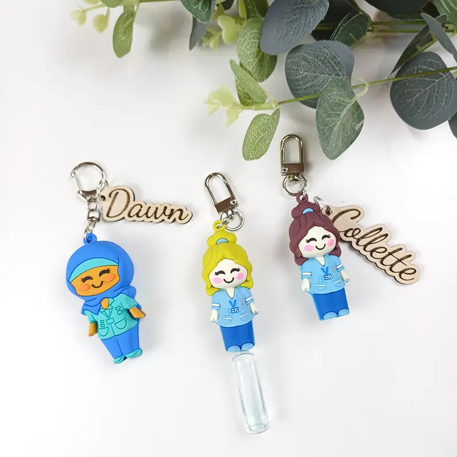 Personalized Nurse 3D Cartoon Figurine Ampoule Opener with Name, Silicone RN Ampoule Breaker, Appreciation/Graduation Gift for Nurses/Medical Staff