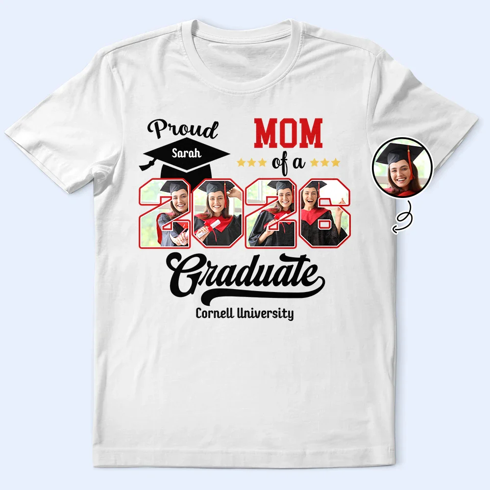 Custom Photo Proud Family Of A Graduation, Personalized T Shirt