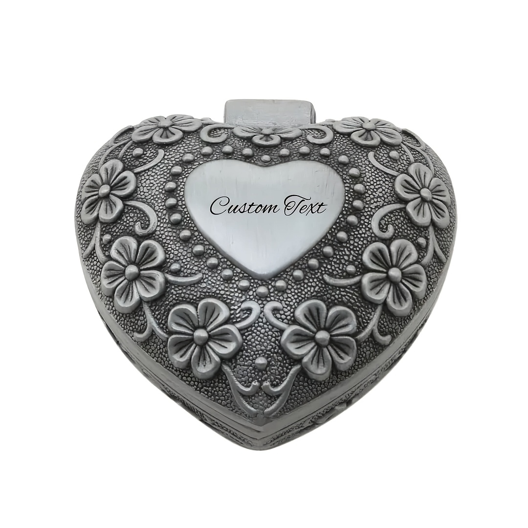 Custom Engraved Metal Relief Jewelry Box, Wedding Ring Storage Box, Wedding Exchange Ring Box, Gift Storage Box