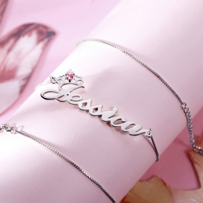name crown necklace