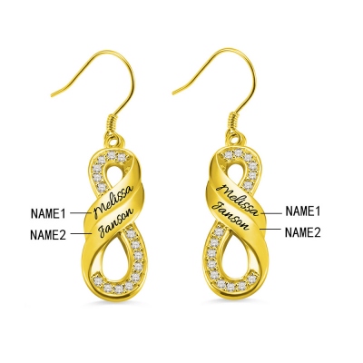 Personalized Infinity Two Name Earrings 